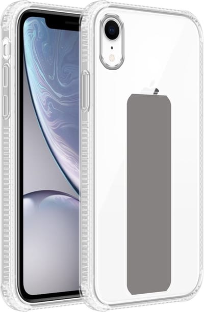 Cadorabo Hoesje geschikt voor Apple iPhone XR in GRIJS - Beschermhoes gemaakt van flexibel TPU silicone Cover Case met houder en standfunctie