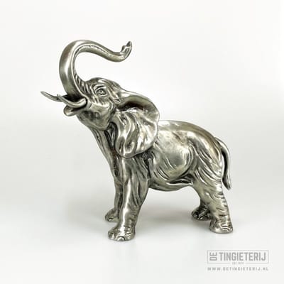 Tinnen Olifant Beeldje – Handgemaakt Miniatuur Dier – Luxe Decoratie – Uniek Cadeau & Verzameling - verzamelaar