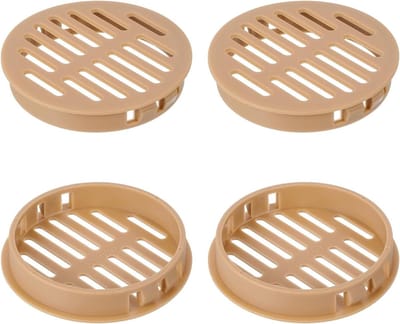Ventilatierooster Rond - Afdekking Luchtinlaat - Luchtcirculatie Verbeteren - Stofblokkerend Mesh - 60 mm - Oranje