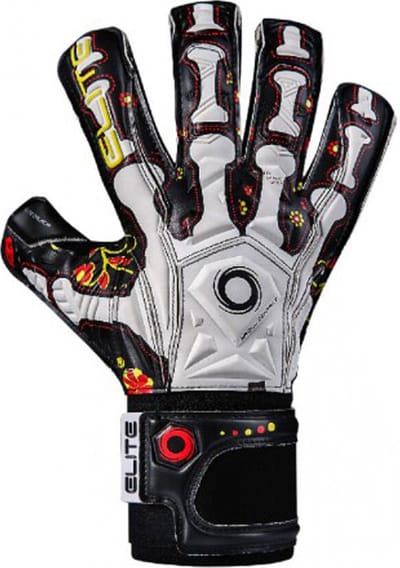 Elite Keepershandschoenen - Maat 10 Volwassenen - wit/ zwart/ geel/ rood