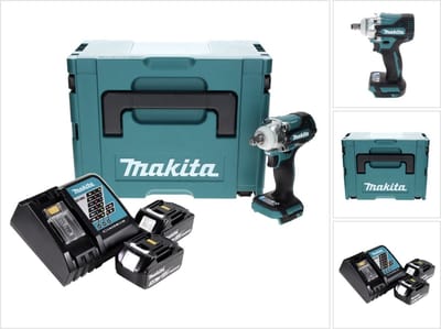 Makita DTW 300 RFJ accu-slagmoersleutel 18 V 330 Nm 1/2" borstelloos + 2x accu 3,0 Ah + oplader + Makpac