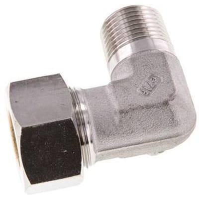 R 1/2'' Buitendraad x 18L RVS L-Knelfitting 90 graden 315 Bar DIN 2353 - FL2E-MO-ST-012R-18-L