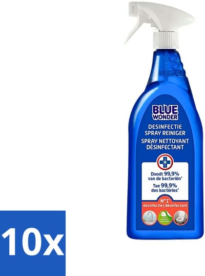 10 x Blue Wonder Desinfectie Reiniger Spray 750 ml - Desinfectie - Reinigen - Bacteriën - Virussen - Hygiëne