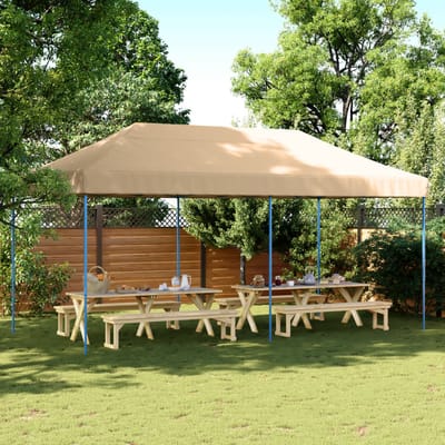 vidaXL - Partytent - inklapbaar - pop-up - 580x292x315 - cm - beige