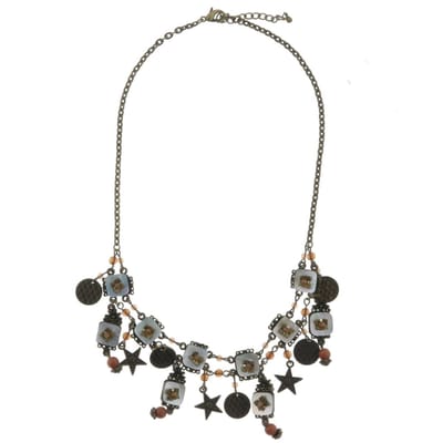 Behave - Set ketting oorhangers - Bohemian look met oud goudkleur