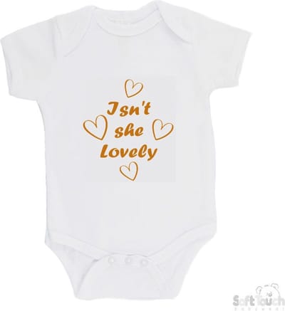 Soft Touch Romper "Ik ben het mooiste kadootje van dit jaar" Meisjes Katoen Wit/tan Maat 56/62
