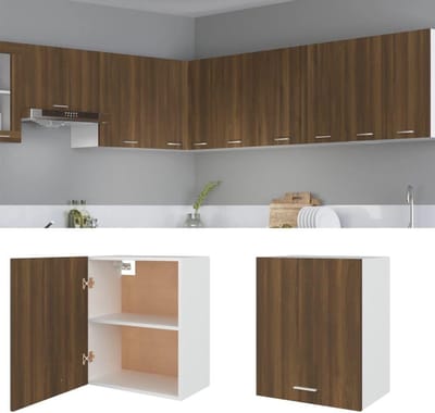 Keukenkast Hangkast - Onderkast Sideboard - Keuken Opbergen - Houtmateriaal Vochtbestendig - 50 x 31 x 60 cm - Bruin Eikenlook