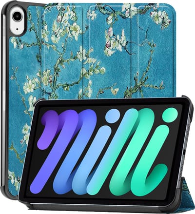 Hoesje - Geschikt voor Apple iPad Mini 7 (2024) - 8.3 inch - 7e Generatie - Dun & Stevig - Hardcover Book Case - Trifold Bookcase Hoes - Hard Cover - Tablethoes - Bloesem