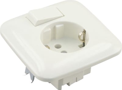 BUSCH-JAEGER SI Inbouw basiselement combinatie wandcontactdoos (wcd) RA 1-voudig + wisselschakelaar crème