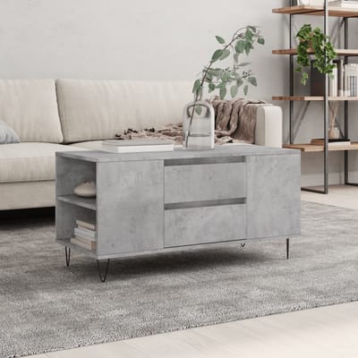 vidaXL - Salontafel - 102x44,5x50 - cm - bewerkt - hout - betongrijs