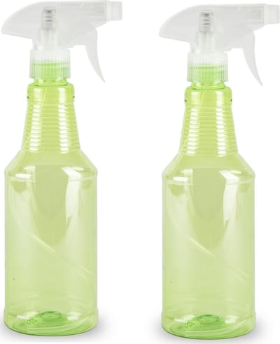 Plasticforte Plantenspuit met een inhoud van 500 ml - 2x - transparant groen - verstuiver - 18 cm - kunststof