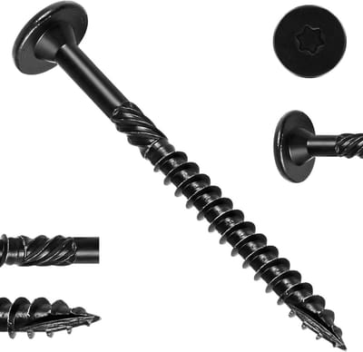 Houtschroeven - Bevestigingsmaterialen - Robuuste Bevestiging - Corrosiebestendig Oppervlak - 152 cm - Zwart