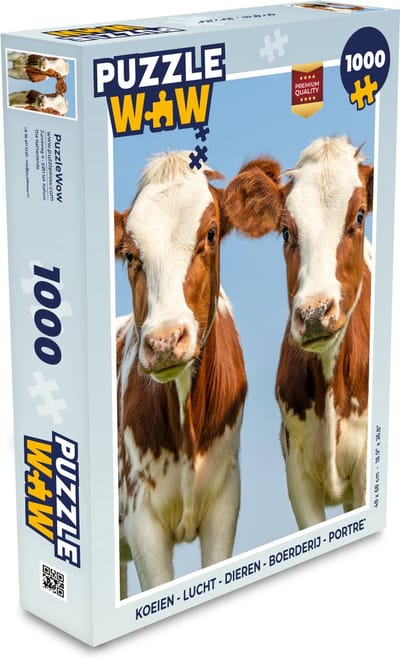 Puzzel Koeien - Lucht - Dieren - Boerderij - Portret - Legpuzzel - Puzzel 1000 stukjes volwassenen