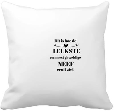 Akyol - dit is hoe de leukste en meest geweldige neef eruit ziet Kussen hoes - Neef - meest leukste neef - verjaardag - cadeautje voor neef - neef artikelen - kado - geschenk - 40 bij 40 cm