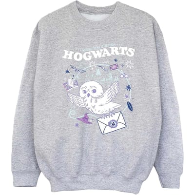 Harry Potter Meisjes Uil Brief Van Zweinstein Sweatshirt (Sportgrijs)
