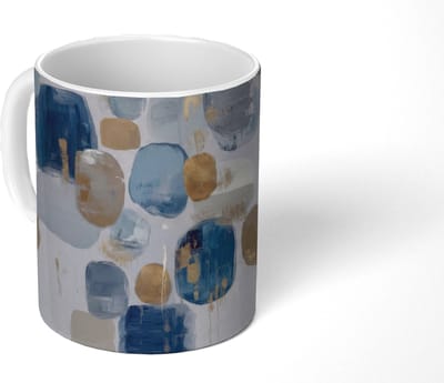Mok - Koffiemok - Abstract - Goud - Vormen - Mokken - 350 ML - Beker - Koffiemokken - Theemok
