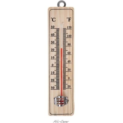 Wandthermometer - Nieuw - Binnen/Buiten - Celsius/Fahrenheit aflezing - Hout - 15cm