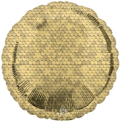 RIETHMULLER - Ronde aluminium ballon met gouden schubben 43 cm