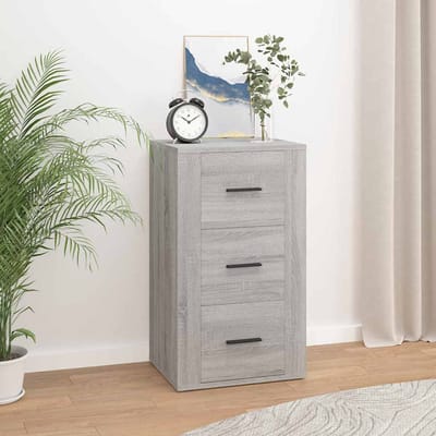 vidaXL - Dressoir - 40x33x70 - cm - bewerkt - hout - grijs - sonoma - eikenkleurig