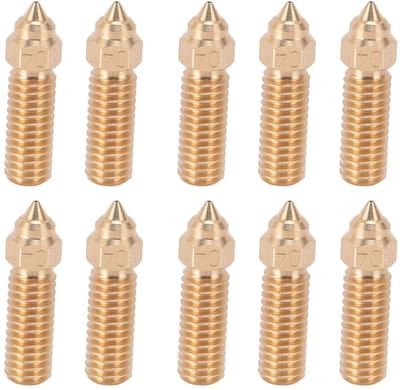 Allecto - K1-mondstukken - 3D-printer extruder spuitmonden - Hoge temperatuurbestendigheid - Messing - Slijtvast - 10 stuks - Geschikt voor K1 en mee