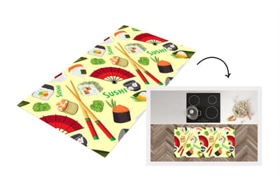 Keukenloper - Loper keuken - Sushi - Japan - Patronen - 120x60 cm - Keukenloper vinyl
