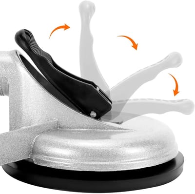 2 stuks zuigheffer met 3 zuignappen Ø12cm - transportgereedschap voor tegels en glasplaten - aluminium handgreep - 180 kg draagvermogen