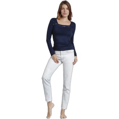 T-shirt met lange mouwen en pailletten voor dames Admas