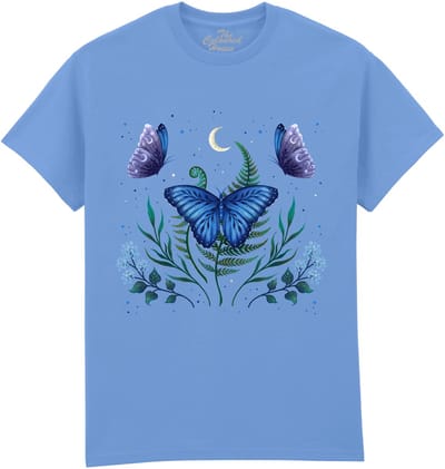 Vlinder Blue Morpho Butterfly The Coloured House T-shirt M
