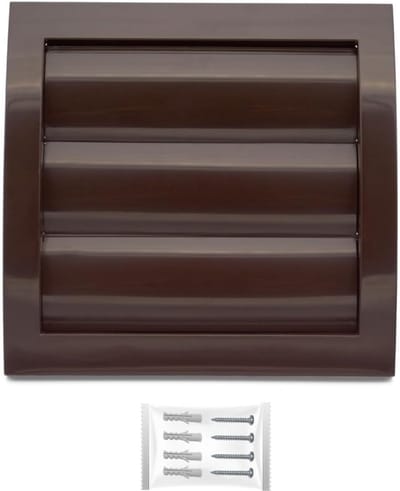 Ventilatierooster Rond 100 mm Bruin met Bewegende Lamellen en Insectenhor