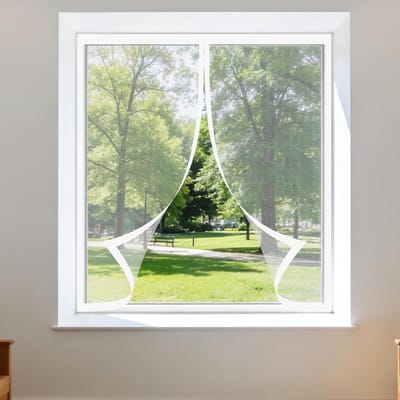 Magnetisch Hor - Vliegengordijn Raam - Insecten Buiten Houden - Automatische Sluiting - 70x130 cm - Wit