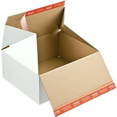 Premium flash bodemdoos ColomPac CP 155.255, B 310 x D 190 x H 133 mm, Z-vouw, zelfklevende sluiting, wit, 20 stuks