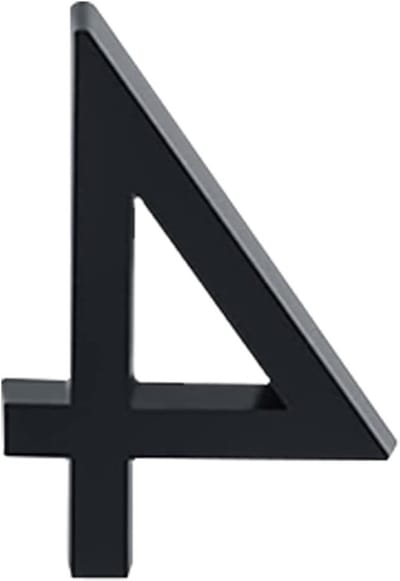 Moderne zelfklevende huisnummers in zwart - 3D deurstickers voor adressering - Perfect voor woningen, hotels en appartementen - Nummer 4, 5.4 cm