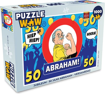 Puzzel Jubileum - 50 Jaar Abraham - Verjaardag - Legpuzzel - Puzzel 1000 stukjes volwassenen