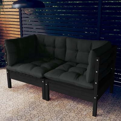 Modulaire Hoekbank - Tuinbank Set - Buiten Ontspannen - Inclusief Kussens - 7# - Antraciet Grijs