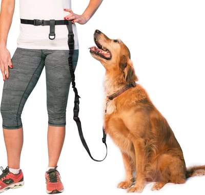 Handsfree Hondenriem - Loopriem - Hardlopen met hond - Schokabsorberend ontwerp - Verstelbaar 55-101 cm - Bundel