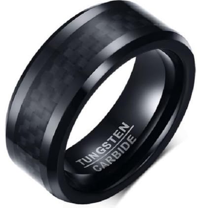 Ring Wolfraamcarbide Zwart | Heren | Dames | Sieraad | Sterkste materiaal | 8 mm. | Jonline