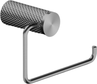Owen & Finch Messing Toiletrolhouder – Geborsteld Grafiet | Brushed Graphite | Gun Metal (PVD) – Luxe Wandmodel met Diamantkarteling
