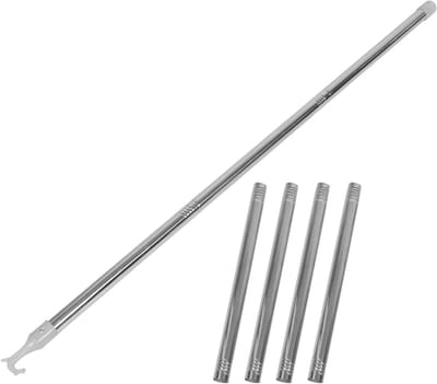 Schuifraam Opener - Gordijn Trekstok - Ramen Ventileren - Waterdicht Roestvrij Staal - 2.8 Meter - Zilver
