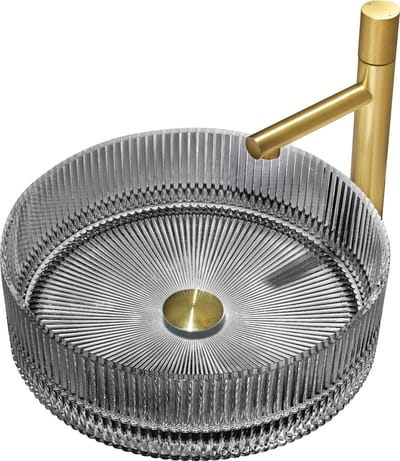 Mexen Eiva glazen wastafelkom 39 x 39 cm, zwart - 24163970