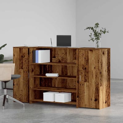 vidaXL - Receptiebalie - 180x50x103,5 - cm - bewerkt - hout - oud - houtkleurig