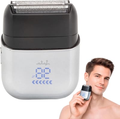 Elektrisch Scheerapparaat - Reisscheerapparaat Nat Droog - Dagelijkse Verzorging - Dubbele Kop IPX7 - 90 Min Batterij - Zwart