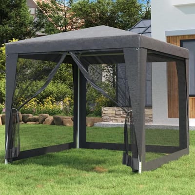 Feesttent met wanden - Tuinpaviljoen - Feestelijke Bijeenkomsten - Waterdicht HDPE dak - 25 x 25 m - Antraciet