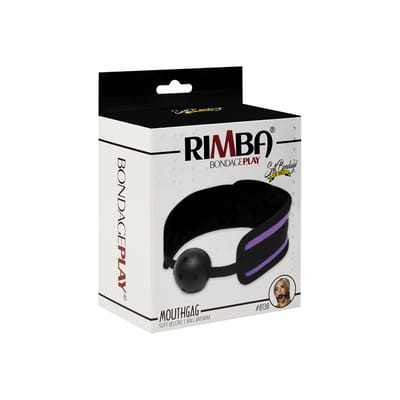 Rimba - Comfortabele ball gag - Zwart/Paars - Verstelbaar