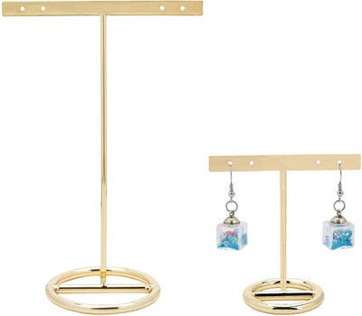 Inovra - T-Bar Oorbel Display Stand - Sieradenhouder - Goud - Organizer voor Oorbellen - Perfect voor Winkels en Fotografie