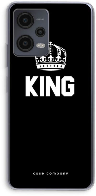 Case Company® - Hoesje geschikt voor Xiaomi Redmi Note 12 hoesje - King zwart - Soft Cover Telefoonhoesje - Bescherming aan alle Kanten en Schermrand