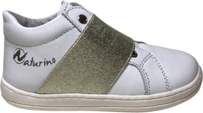 Naturino Mt 24 gouden elastiek lederen sneakers 4701 Wit