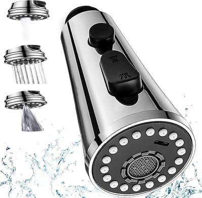 Handdouche met 3 standen voor Keuken en Badkamer - Uittrekbare Douchekop voor de Keuken, Vervangende Handdouche voor de Wastafel met G1/2 Aansluiting