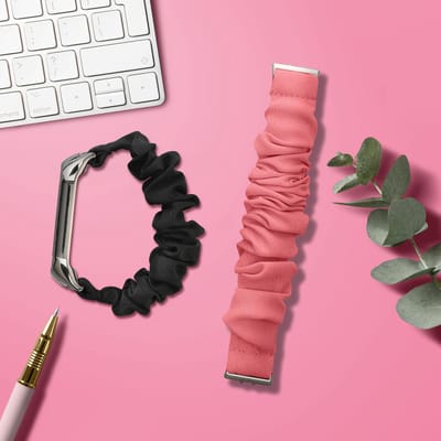 kwmobile elastisch bandje voor smartwatch - geschikt voor Samsung Galaxy Fit 3 - Horlogebandje van katoen - In poederroze