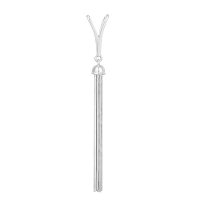 Cavill - Moderne lange kwasthanger - 925 Sterling zilver - elegante minimalistische zilveren hanger - 65 mm - dames sieraad