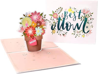 Moederdag kaart - Moederdag - pop-up verjaardagskaart van dochter/zoon - Cadeau voor mama - vrouw/echtgenote - Inclusief envelop en kaartje - Speciaal wenskaartidee voor vrouwen - Paars - Stijl 6
